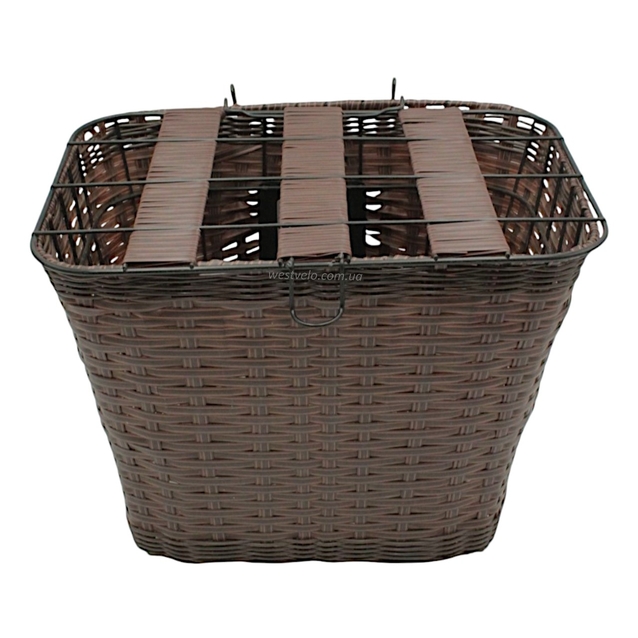Кошик пластмасовий плетений з кришкою BSK-29 чорний фото westvelo.com