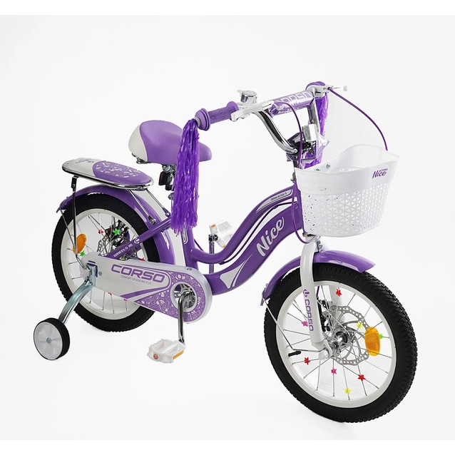 Дитячий велосипед 16 ST Corso «NICE» NC-16014 дискові гальма, фіолетовий фото westvelo.com