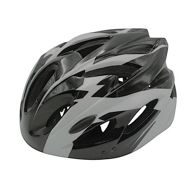 Вело шолом "TK Sport" 074 (56 см) з мигалкою, чорно-білий фото westvelo.com