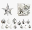 Новорічні прикраси 30 шт, кульки, зірочка-верхівка, у слюді (C 67558) фото westvelo.com