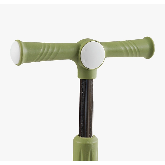 Самокат дитячий 3-х колісний, Skyper CL-6012, оливково-білий, колеса PU Ø125mm зі світлом, українське озвучування, ідсвічування платформи, кермо складне фото westvelo.com