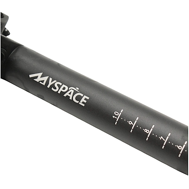 Труба сідла Ø27.2 мм алюміній, L-30см, на глагол, чорна "MYSPACE" фото westvelo.com