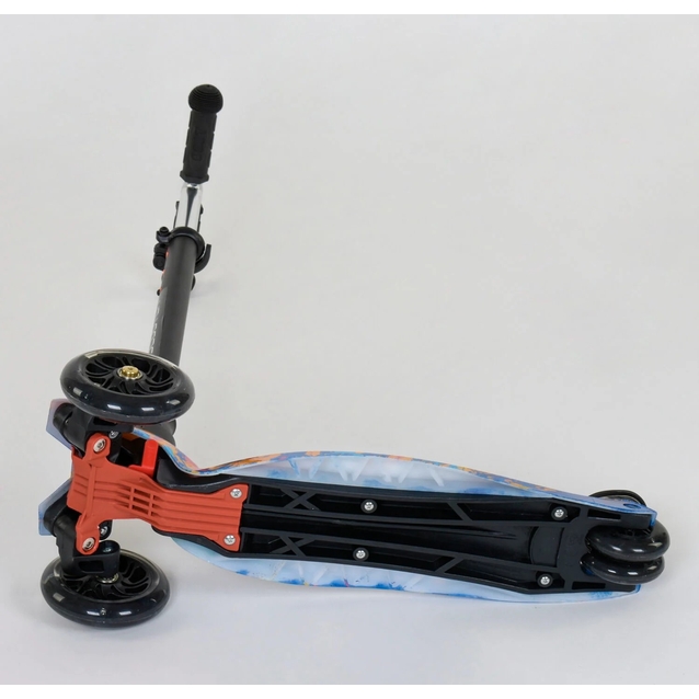 Самокат дитячий 3-х колісний, Best Scooter «MAXI» 25595 / 779-1338 синій, колеса PU Ø120mm/80mm зі світлом, пластмасовий, трубка керма алюмінієва фото westvelo.com