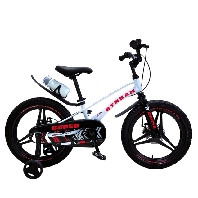 Дитячий велосипед 18 MG Corso «STREAM» SM-18419, магнієва рама, біло-червоний фото westvelo.com