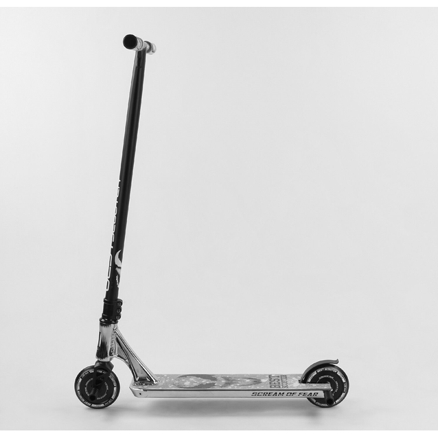 Самокат трюковий Best Scooter «SIMBIOTE-1» 65030 срібний, HIC-система, пеги, AL диск та дека, колеса PU Ø120mm, ширина керма - 57 см