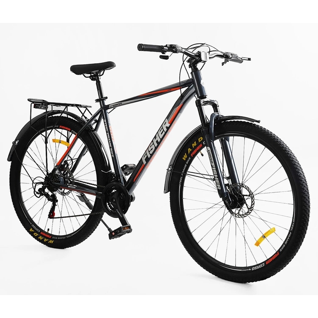 Велосипед 29 ST Corso «FISHER» FS-83260 сталь 21", (к-т SHIMANO) чорно-сіро-червоний фото westvelo.com