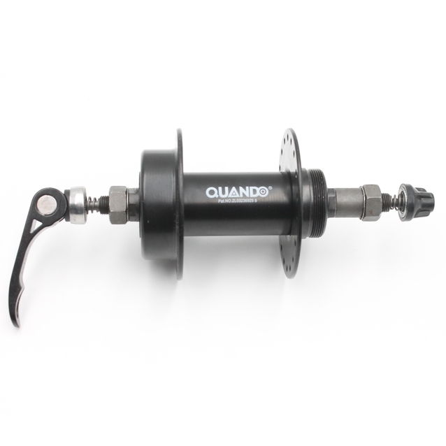 Втулка задня, QUANDO (KT-M65R), віночки, диск гальма 6 болтів, ексцентрик, чорна (14Gx36H) фото westvelo.com