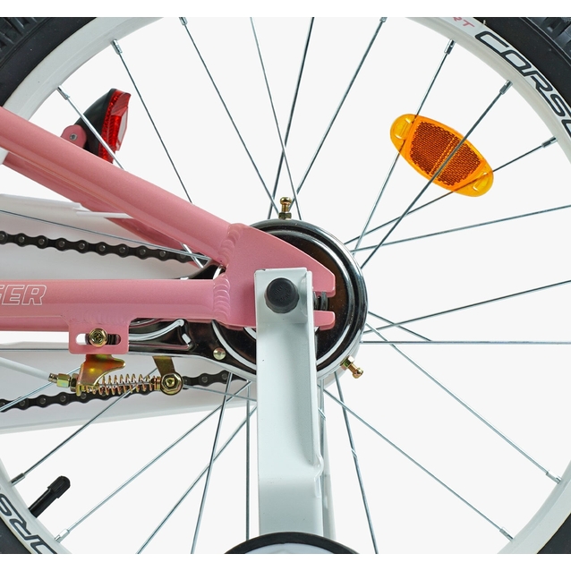 Дитячий велосипед 20 AL Corso «TAYGER» TG-45933 алюмінієва рама пудрово-білий, ручне гальмо, дод. колеса, дзвоник, бутилочка фото westvelo.com