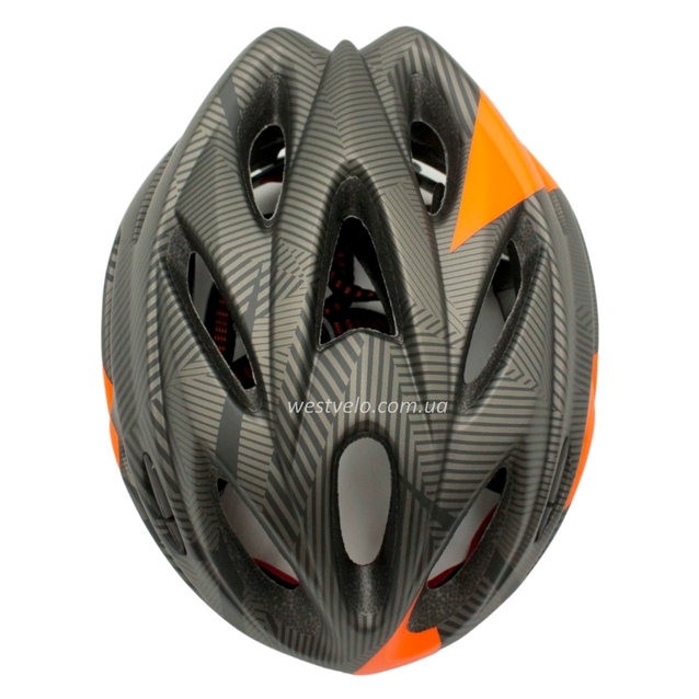 Вело шолом "Carbon" з мигалкою сіро-помаранчевий фото westvelo.com