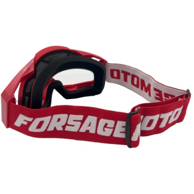 Мото окуляри Кросс-ендуро "MO-10" червоні з прозорими лінзами фото westvelo.com