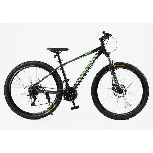 Велосипед 29 AL Corso «AMG» MG-29109 алюміній 17", (к-т SHIMANO) графітово-салатовий фото westvelo.com