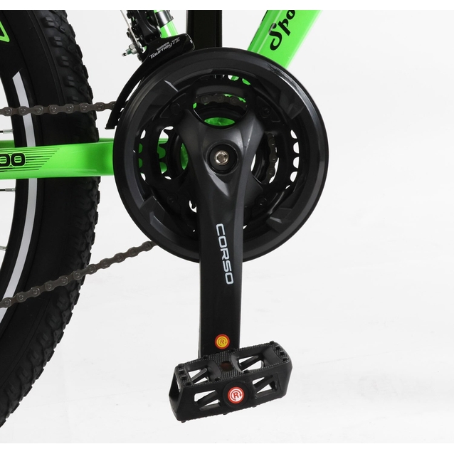 Велосипед 26 AL Corso «GTR-3000» GTR-71090 алюміній 13", (к-т SHIMANO) чорно-салатовий фото westvelo.com