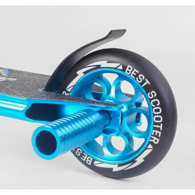 Самокат трюковий Best Scooter «SPIDER» 53480 синій, HIC-система, пеги, AL диск та дека, колеса PU Ø110mm, ширина керма - 60 см фото westvelo.com
