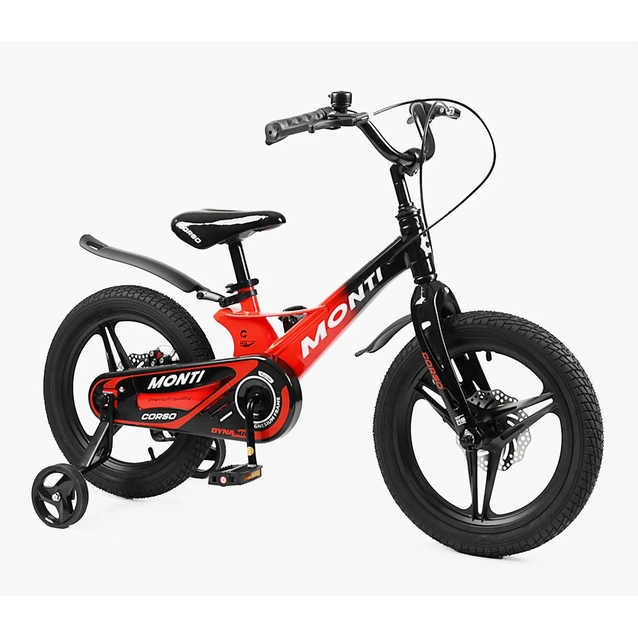 Дитячий велосипед 16 MG Corso «MONTI» MT-16494, магнієва рама, чорно-червоний фото westvelo.com