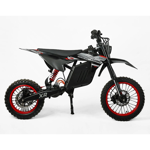 Електродіртбайк підлітковий Corso «STORM» E-2000 Pulse R-21649 двигун 2000W, акумулятор 48V 20.8Ah літієвий, чорно-червоний, колеса 14/12" фото westvelo.com