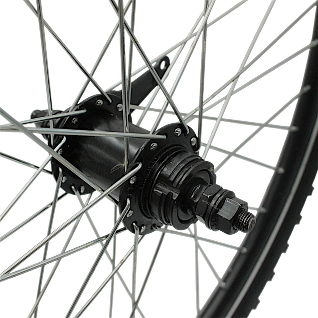 08Колеса 24 перед+зад, обід 2-ний чорний, втулка Falcon (чорна) + к-т.+ камери і шиповані покришки 24-2.125 фото westvelo.com