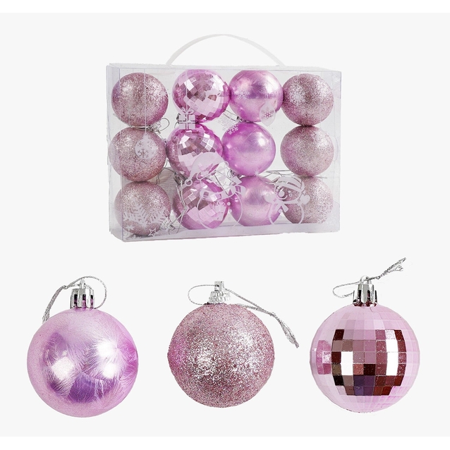 Новорічні прикраси 12 шт, кульки, D = 4,5 см, у слюді (C 67300) фото westvelo.com