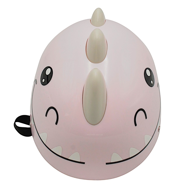 Вело шолом дитячий 586  "Динозавр" рожевий, регульований фото westvelo.com