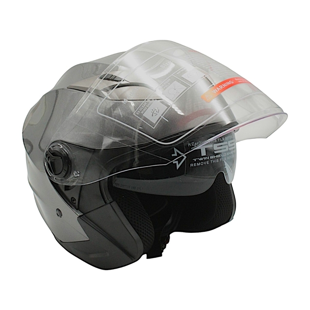 Мото шолом, відкритий (S) (55-56см) BLD-708 сірий глянець з відкидними окулярами фото westvelo.com