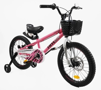 Дитячий велосипед 18 AL Corso «TAYGER»  TG-25402 алюмінієва рама, дискові гальма, рожевий