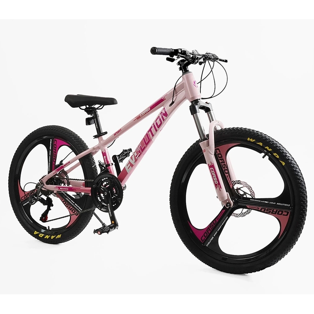 Велосипед 24 AL Corso «EVOLUTION» EV-24101 алюміній 11", (к-т SHIMANO) рожевий фото westvelo.com