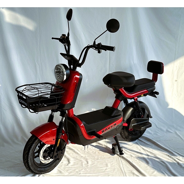 Електроскутер Corso «RAVEN-L» RV-463097 двигун 800W, акумулятор 60V 24Ah літій-залізо-фосфатний, червоний, колеса 10" фото westvelo.com