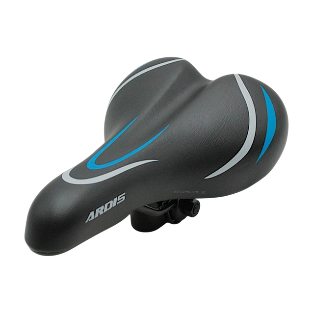 Сідло мтв ARDIS № 954, чорне з синьою полоскою (245х140) фото westvelo.com