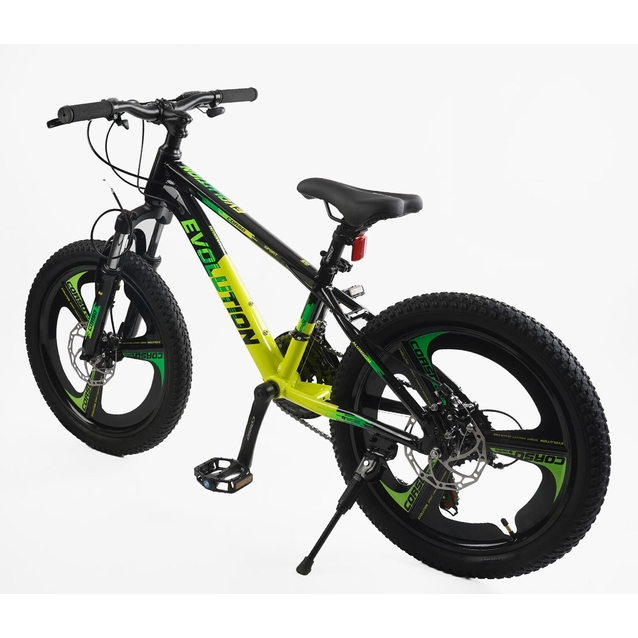 Велосипед 20 AL Corso «EVOLUTION» EV-20438 алюміній 11", (к-т SHIMANO) чорно-салатово-жовтий фото westvelo.com