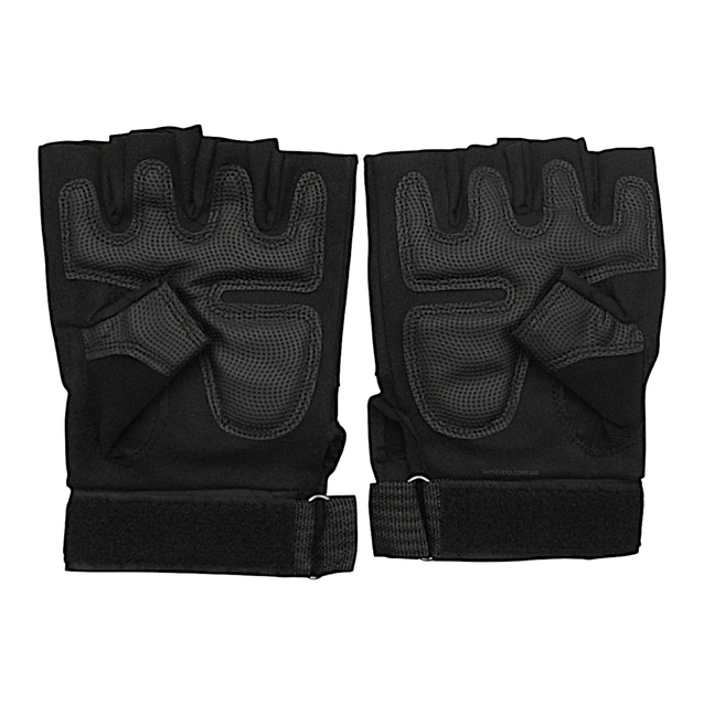 Рукавиці (тактичні) QAKLEY "2XL" чорні (з відкритими пальцями) фото westvelo.com