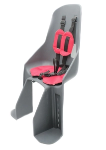 Крісло дитяче, пластик, на зад. багажник, з м'ягкою підкладкою, темно-сіре