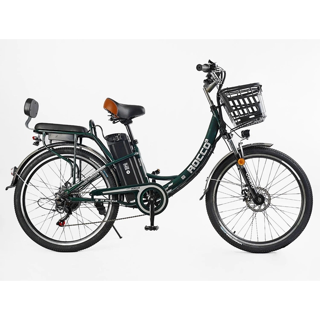 Електровелосипед 26 ST Corso «ROCCO» RC-26779 сталь, двигун 500W, акумулятор 48V20Ah літієвий, темно-зелений фото westvelo.com