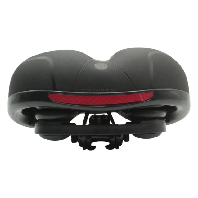 Сідло на демпферах з отвором AVANTI А-38 чорне, м'яке з катафотом фото westvelo.com
