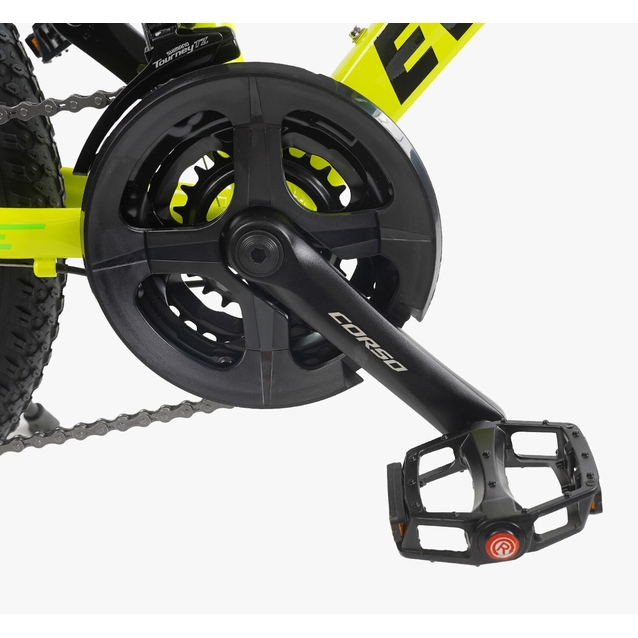 Велосипед 20 AL Corso «EVOLUTION» EV-20438 алюміній 11", (к-т SHIMANO) чорно-салатово-жовтий фото westvelo.com