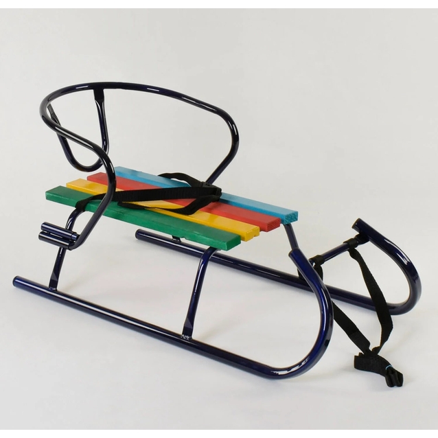 Сани без ручки, круглі полози "САНТА" сині фото westvelo.com