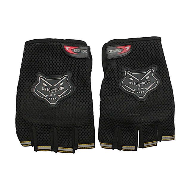 Мото рукавиці (L) "KNI0HTHOOD" чорні (з відкритими пальцями) фото westvelo.com