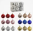 Новорічні прикраси .6 шт, 6 видів, кульки, D = 6 см, у слюді, ВИДАЄТЬСЯ МІКС ВИДІВ (C 67652) фото westvelo.com