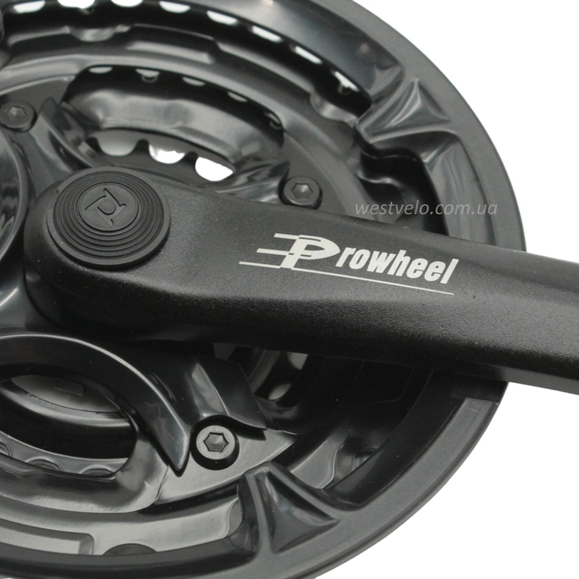 Система шатунів мтв мала PROWHEEL. AL чорна (24/34/42Т) L-175мм.