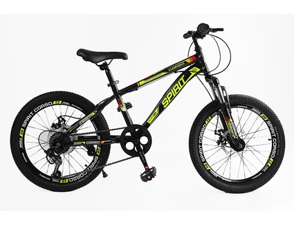 Велосипед 20 ST Corso «SPIRIT» ST-20946 сталь 12", (к-т SHIMANO) чорно-жовтий