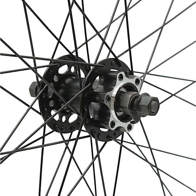 Колесо 27,5 перед, обід 2-ний чорний, втулка ST. SHUNFENG, диск 6 болтів, чорна спиця фото westvelo.com