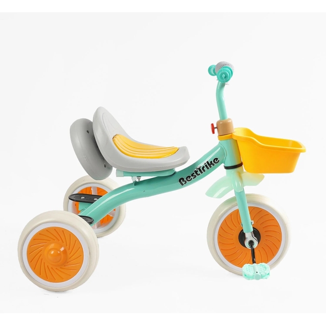 Дитячий велосипед 3-х колісний EVA (піна) Best Trike колеса 10-8, BS-49151 бірюзовий, сталева рама, УКР.ОЗВУЧУВАННЯ, світло, кошик фото westvelo.com