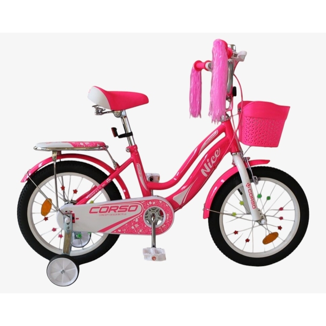 Дитячий велосипед 16 Corso «NICE» NC-16032 яскраво-рожевий