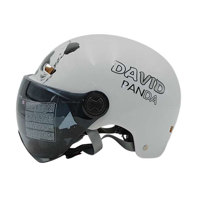 Мото шолом підлітковий, відкритий (M‑XL) "DAVID" 315B, білий глянцевий (ABS) фото westvelo.com
