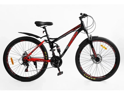 Велосипед 27.5 ST Corso «REND» RD-50401 сталь 15", (к-т SHIMANO) чорно-червоний