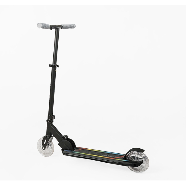 Самокат дитячий 2-х колісний, PU Best Scooter L-10627 чорний, AL, Ø145mm, диски коліс, дека, вилка зі світлом фото westvelo.com