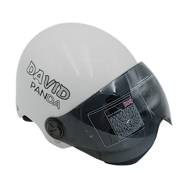 Мото шолом підлітковий, відкритий (M‑XL) "DAVID" 315B, білий глянцевий (ABS) фото westvelo.com