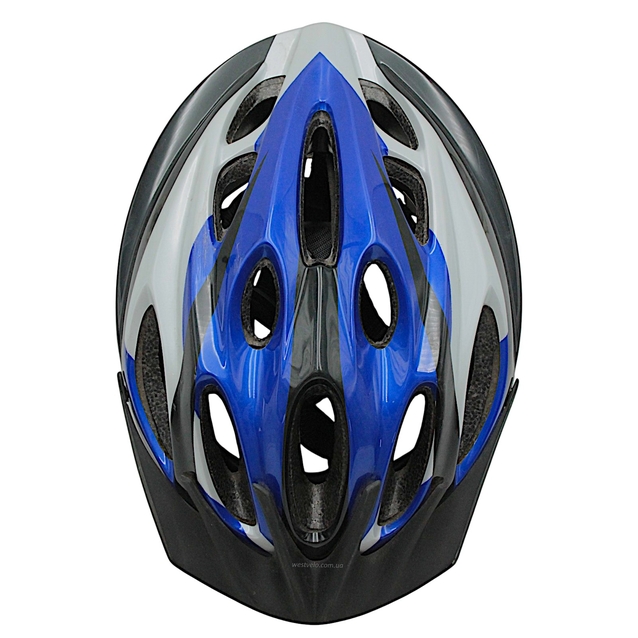 Вело шолом (S/M) ExustAR синьо-чорний та чорний матовий фото westvelo.com