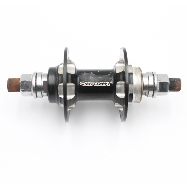 Втулка BMX передня, (AL) QUANTA, диск різьба, під вісь 14мм, чорна (14Gx36H) фото westvelo.com