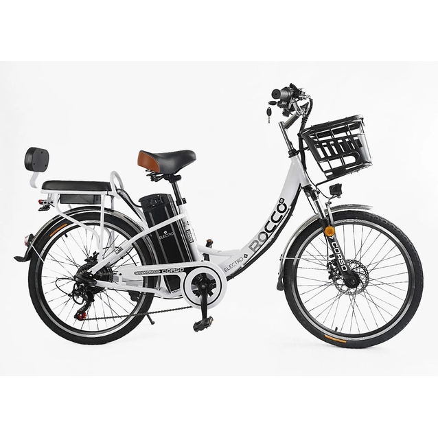 Електровелосипед 24 ST Corso «ROCCO» RC-40716 сталь, дв 500W, акум 48V20AH, білий фото westvelo.com