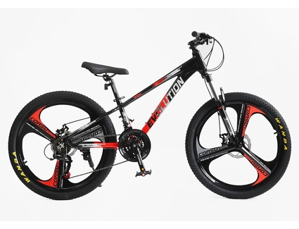 Велосипед 24 AL Corso «EVOLUTION» EV-24314 алюміній 11", (к-т SHIMANO) чорно-червоний