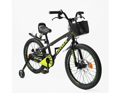Дитячий велосипед 20 AL Corso «TAYGER»  TG-20831 алюмінієва рама, дискові гальма, чорно-жовтий
